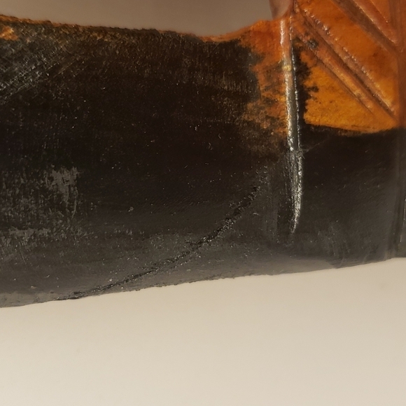 𝅺african wood mask Wall hanging elephant on top face bottom - Picture 9 of 11